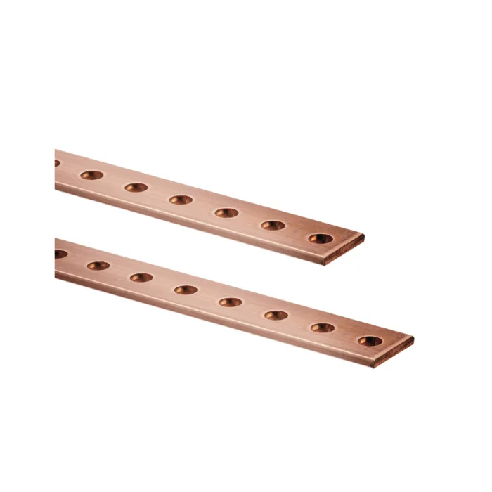 Barre de cuivre plate 10 trous – 245X24X5